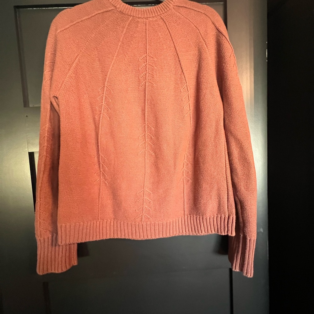 Rust Color Crewneck Cable Sweater - Picture 3 of 8